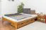 Kinderbett / Jugendbett Kiefer Vollholz massiv Eichefarben A8, inkl. Lattenrost - Abmessungen: 140 x 200 cm