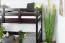 Hochbett 90 x 190 cm, "Easy Premium Line" K22/n, Buche Massivholz Schokobraun, teilbar