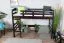 Hochbett 90 x 190 cm, "Easy Premium Line" K22/n, Buche Massivholz Schokobraun, teilbar