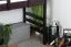 Hochbett 90 x 190 cm, "Easy Premium Line" K22/n, Buche Massivholz Schokobraun, teilbar