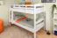 Etagenbett für Erwachsene "Easy Premium Line" K18/n, Kopfteil mit Löchern, Buche Vollholz massiv Weiß - 90 x 200 cm, (L x B) teilbar