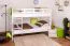 Stockbett für Erwachsene "Easy Premium Line" K19/n, Kopf- und Fußteil mit Löchern, Buche Vollholz massiv Weiß - 90 x 200 cm (B x L), teilbar