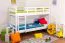 Etagenbett / Stockbett "Easy Premium Line" K17/n, Buche Vollholz massiv Weiß, Liegefläche: 90 x 200 cm (B x L), teilbar