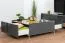 Couchtisch Vaitele 29, Farbe: Anthrazit Hochglanz / Walnuss - 90 x 90 x 37 cm (B x T x H)