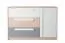 Jugendzimmer - Kommode Greeley 08, Farbe: Buche / Weiß / Platingrau - Abmessungen: 93 x 138 x 40 cm (H x B x T), mit 1 Tür, 3 Schubladen und 2 Fächern