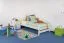 Kinderbett / Jugendbett Kiefer massiv Vollholz weiß 84, inkl. Lattenrost - 100 x 200 cm (B x L)