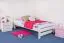 Kinderbett / Jugendbett Kiefer massiv Vollholz weiß 84, inkl. Lattenrost - 100 x 200 cm (B x L)