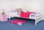 Kinderbett / Jugendbett Kiefer massiv Vollholz weiß 84, inkl. Lattenrost - 100 x 200 cm (B x L)