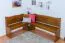 Eckbank Kiefer massiv Vollholz Eichefarben Rustikal Junco 243 - Abmessungen: 84 x 140 x 182 cm (H x B x T)
