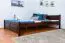 Doppelbett / Gästebett Kiefer massiv Vollholz Walnussfarben 77, inkl. Lattenrost - 160 x 200 cm (B x L)