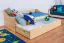 Einzelbett / Funktionsbett Kiefer massiv Vollholz natur 93, inkl. Lattenrost - Abmessung 90 x 200 cm