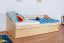 Einzelbett / Funktionsbett Kiefer massiv Vollholz natur 93, inkl. Lattenrost - Abmessung 90 x 200 cm