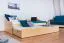 Einzelbett / Funktionsbett Kiefer massiv Vollholz natur 93, inkl. Lattenrost - Abmessung 90 x 200 cm