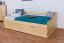 Einzelbett / Funktionsbett Kiefer massiv Vollholz natur 93, inkl. Lattenrost - Abmessung 90 x 200 cm