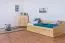 Einzelbett / Funktionsbett Kiefer massiv Vollholz natur 93, inkl. Lattenrost - Abmessung 90 x 200 cm