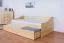 Einzelbett / Funktionsbett Kiefer massiv Vollholz natur 93, inkl. Lattenrost - Abmessung 90 x 200 cm