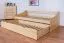 Jugendbett / Funktionsbett Kiefer massiv Vollholz natur 93, inkl. Lattenrost - 90 x 200 cm (B x L)