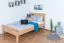 Einzelbett / Gästebett "Easy Premium Line" K8, 120 x 200 cm Buche Vollholz massiv Natur