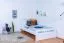 Jugendbett "Easy Premium Line" K8 inkl.1 Abdeckblende, 120 x 200 cm Buche Vollholz massiv weiß lackiert