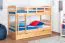 Etagenbett / Stockbett "Easy Premium Line" K18/n inkl. 2 Schubladen und 2 Abdeckblenden, Kopfteil mit Löchern, Buche Vollholz massiv Natur - Liegefläche: 90 x 200 cm, (B x L) teilbar