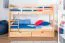 Etagenbett / Stockbett "Easy Premium Line" K18/n inkl. 2 Schubladen und 2 Abdeckblenden, Kopfteil mit Löchern, Buche Vollholz massiv Natur - Liegefläche: 90 x 200 cm, (B x L) teilbar