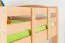 Etagenbett / Stockbett "Easy Premium Line" K19/h inkl. Liegeplatz und 2 Abdeckblenden, Kopf- und Fußteil mit Löchern, Buche Vollholz massiv Natur - Liegefläche: 90 x 200 cm (B x L), teilbar