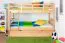 Etagenbett / Stockbett "Easy Premium Line" K19/h inkl. Liegeplatz und 2 Abdeckblenden, Kopf- und Fußteil mit Löchern, Buche Vollholz massiv Natur - Liegefläche: 90 x 200 cm (B x L), teilbar