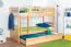 Etagenbett / Stockbett "Easy Premium Line" K20/h inkl. Liegeplatz und 2 Abdeckblenden, Kopf- und Fußteil gerade, Buche Vollholz massiv Natur - Liegefläche: 90 x 200 cm (B x L), teilbar