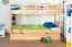 Etagenbett / Stockbett "Easy Premium Line" K20/h inkl. Liegeplatz und 2 Abdeckblenden, Kopf- und Fußteil gerade, Buche Vollholz massiv Natur - Liegefläche: 90 x 200 cm (B x L), teilbar