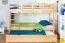Etagenbett / Stockbett "Easy Premium Line" K20/h inkl. Liegeplatz und 2 Abdeckblenden, Kopf- und Fußteil gerade, Buche Vollholz massiv Natur - Liegefläche: 90 x 200 cm (B x L), teilbar