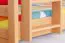 Etagenbett / Stockbett "Easy Premium Line" K21/h inkl. Liegeplatz und 2 Abdeckblenden, Kopf- und Fußteil gerundet, Buche Vollholz massiv Natur - Liegefläche: 90 x 200 cm, teilbar