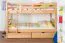 Etagenbett / Stockbett "Easy Premium Line" K21/n inkl. 2 Schubladen und 2 Abdeckblenden, Kopf- und Fußteil gerundet, Buche Vollholz massiv Natur - 90 x 200 cm (B x L), teilbar