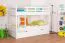 Etagenbett / Stockbett "Easy Premium Line" K19/h inkl. Liegeplatz und 2 Abdeckblenden, Kopf- und Fußteil mit Löchern, Buche Vollholz massiv Weiß - 90 x 200 cm (B x L), teilbar