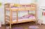Etagenbett / Stockbett "Easy Premium Line" K19/n, Kopf- und Fußteil mit Löchern, Buche Vollholz massiv Natur - 90 x 200 cm (B x L), teilbar