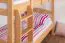 Etagenbett / Stockbett "Easy Premium Line" K19/n, Kopf- und Fußteil mit Löchern, Buche Vollholz massiv Natur - 90 x 200 cm (B x L), teilbar