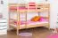 Etagenbett / Stockbett "Easy Premium Line" K20/n, Kopf- und Fußteil gerade, Buche Vollholz massiv Natur - 90 x 200 cm (B X L), teilbar