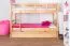 Etagenbett / Stockbett "Easy Premium Line" K20/h inkl. Liegeplatz und 2 Abdeckblenden, Kopf- und Fußteil gerade, Buche Vollholz massiv Natur - Liegefläche: 90 x 200 cm (B x L), teilbar