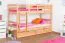 Etagenbett / Stockbett "Easy Premium Line" K20/n inkl. 2 Schubladen und 2 Abdeckblenden, Kopf- und Fußteil gerade, Buche Vollholz massiv Natur - Liegefläche: 90 x 200 cm, teilbar