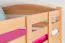 Etagenbett / Stockbett "Easy Premium Line" K21/h inkl. Liegeplatz und 2 Abdeckblenden, Kopf- und Fußteil gerundet, Buche Vollholz massiv Natur - Liegefläche: 90 x 200 cm, teilbar