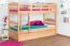 Etagenbett / Stockbett "Easy Premium Line" K21/h inkl. Liegeplatz und 2 Abdeckblenden, Kopf- und Fußteil gerundet, Buche Vollholz massiv Natur - Liegefläche: 90 x 200 cm, teilbar