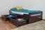 Einzelbett / Stauraumbett "Easy Premium Line" K1/1n inkl 2 Schubladen und 2 Abdeckblenden, 90 x 200 cm Buche Vollholz massiv Schokobraun