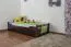Einzelbett / Stauraumbett "Easy Premium Line" K1/1n inkl 2 Schubladen und 2 Abdeckblenden, 90 x 200 cm Buche Vollholz massiv Schokobraun