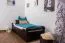 Einzelbett / Gästebett "Easy Premium Line" K1/1h inkl. 2. Liegeplatz und 2 Abdeckblenden, 90 x 200 cm Buche Vollholz massiv Schokobraun