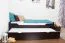 Einzelbett / Gästebett "Easy Premium Line" K1/1h inkl. 2. Liegeplatz und 2 Abdeckblenden, 90 x 200 cm Buche Vollholz massiv Schokobraun