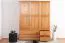 Kleiderschrank Kiefer Vollholz massiv Erlefarben Junco 03 - Abmessungen: 195 x 154 x 60 cm (H x B x T)