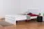 "Easy Premium Line" Doppelbett K8 in Überlänge 140 x 220 cm, Buche Vollholz massiv weiß lackiert, inkl.1 Abdeckblende