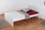 "Easy Premium Line" Doppelbett K8 in Überlänge 140 x 220 cm, Buche Vollholz massiv weiß lackiert, inkl.1 Abdeckblende