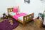 Kinderbett / Jugendbett Kiefer Vollholz massiv Eichefarben A22, inkl. Lattenrost - Abmessung 90 x 200 cm