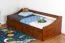 Jugendbett / Funktionsbett Kiefer massiv Vollholz Eichefarben Rustikal 94, inkl. Lattenrost - 90 x 200 cm (B x L)