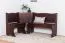 Eckbank Kiefer massiv Vollholz Walnussfarben Junco 243 - Abmessungen: 84 x 110 x 152 cm (H x B x T)